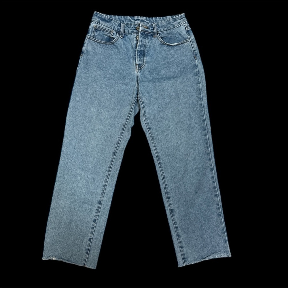John Galt California Button Fly Ankle Jeans Size L Raw Hem - Picture 6 of 9